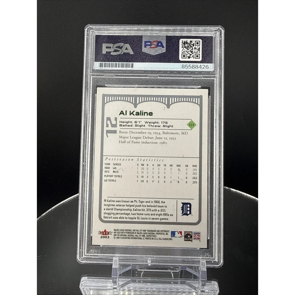 2003 Al Kaline Autographed Fleer Fall Classic Card PSA/DNA Auto